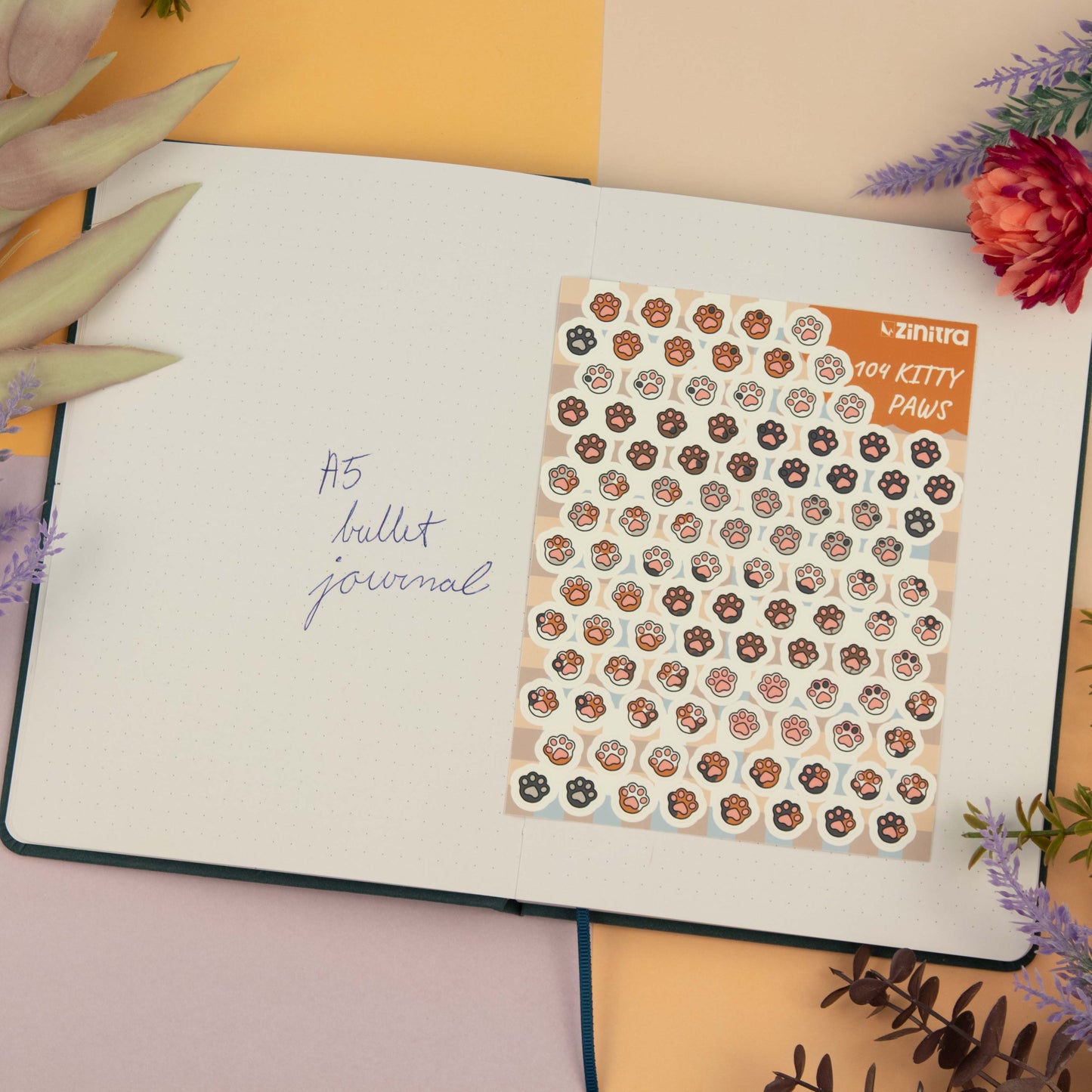 ''Kitty paws'' Colorful - 104 stickers