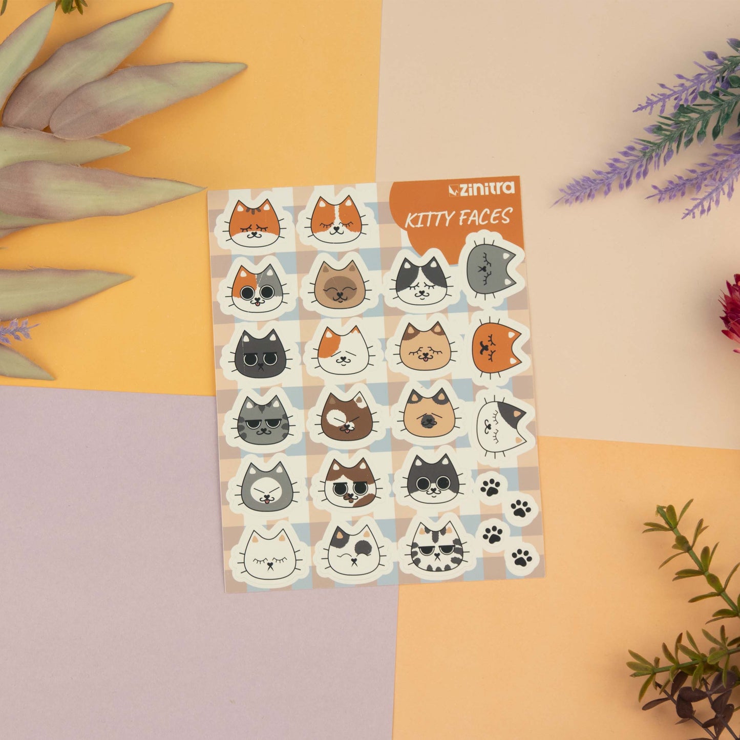 ''Silly kitty'' BUNDLE - kitty paws, kitty faces, fishy fishy sticker sheets