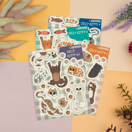 ''Silly kitty'' BUNDLE - 1, 2, 3, 4 sticker sheet