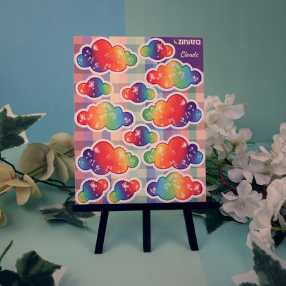 ''Rainbow Clouds'' Sticker Sheet