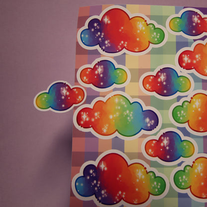 ''Rainbow Clouds'' Sticker Sheet