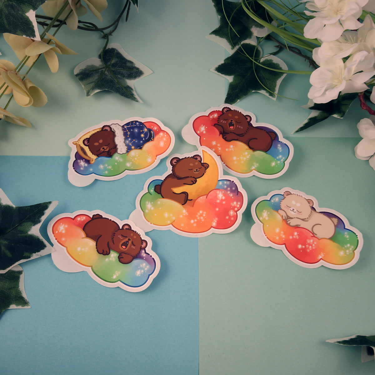 BUNDLE ''Dreamy Bears'' 10 Die Cut Stickers
