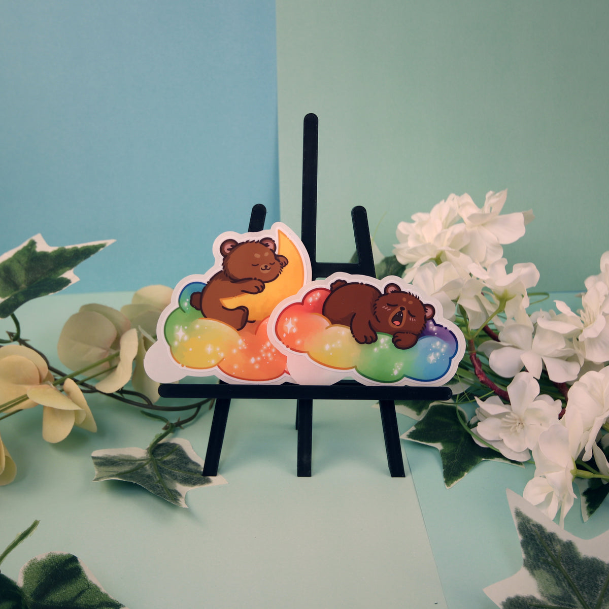 ''Bears On Clouds'' Die Cut Stickers