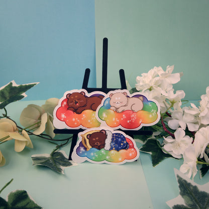 ''Bears On Clouds'' Die Cut Stickers
