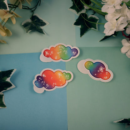 ''Rainbow Clouds'' Die Cut Stickers