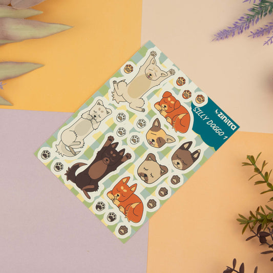 ''Doggo 1'' sticker sheet - Silly doggo #1