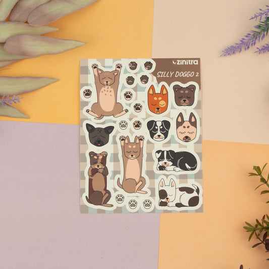 ''Doggo 2'' sticker sheet - Silly doggo #2