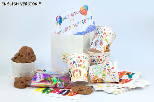 30 Stickers for Birthday Party - ENGLISH