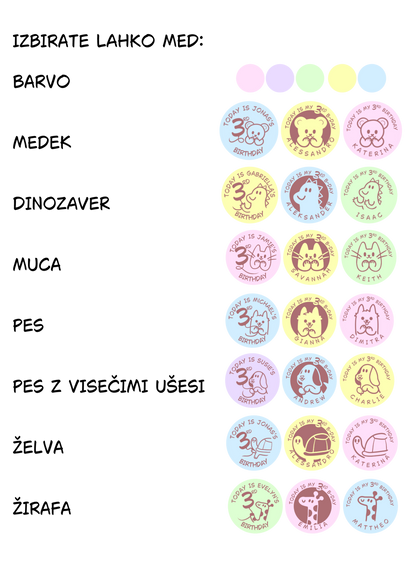 30 Nalepk za Rojstni Dan - SLOVENE